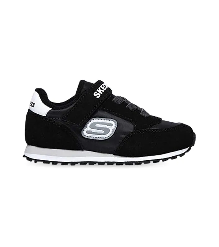 Stylish skechers retro sneaks gorvox Kids Shoes in Black and Charcoal