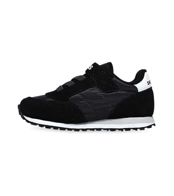 Stylish skechers retro sneaks gorvox Kids Shoes in Black and Charcoal