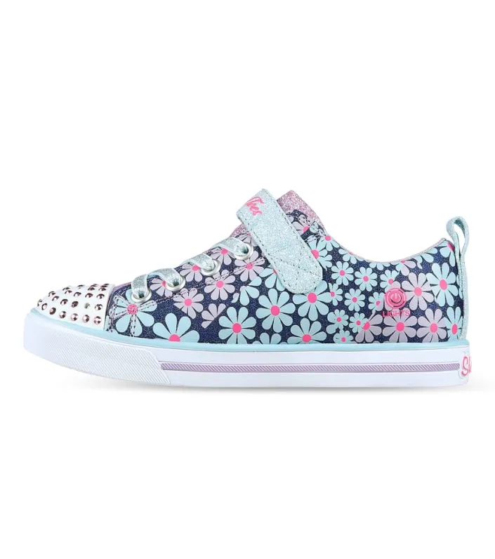 Skechers Kids' Denim Multi Sparkle Lite Super Blooms