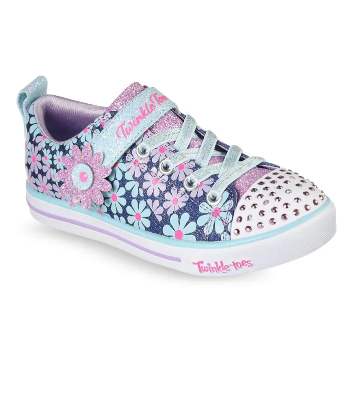 Skechers Kids' Denim Multi Sparkle Lite Super Blooms