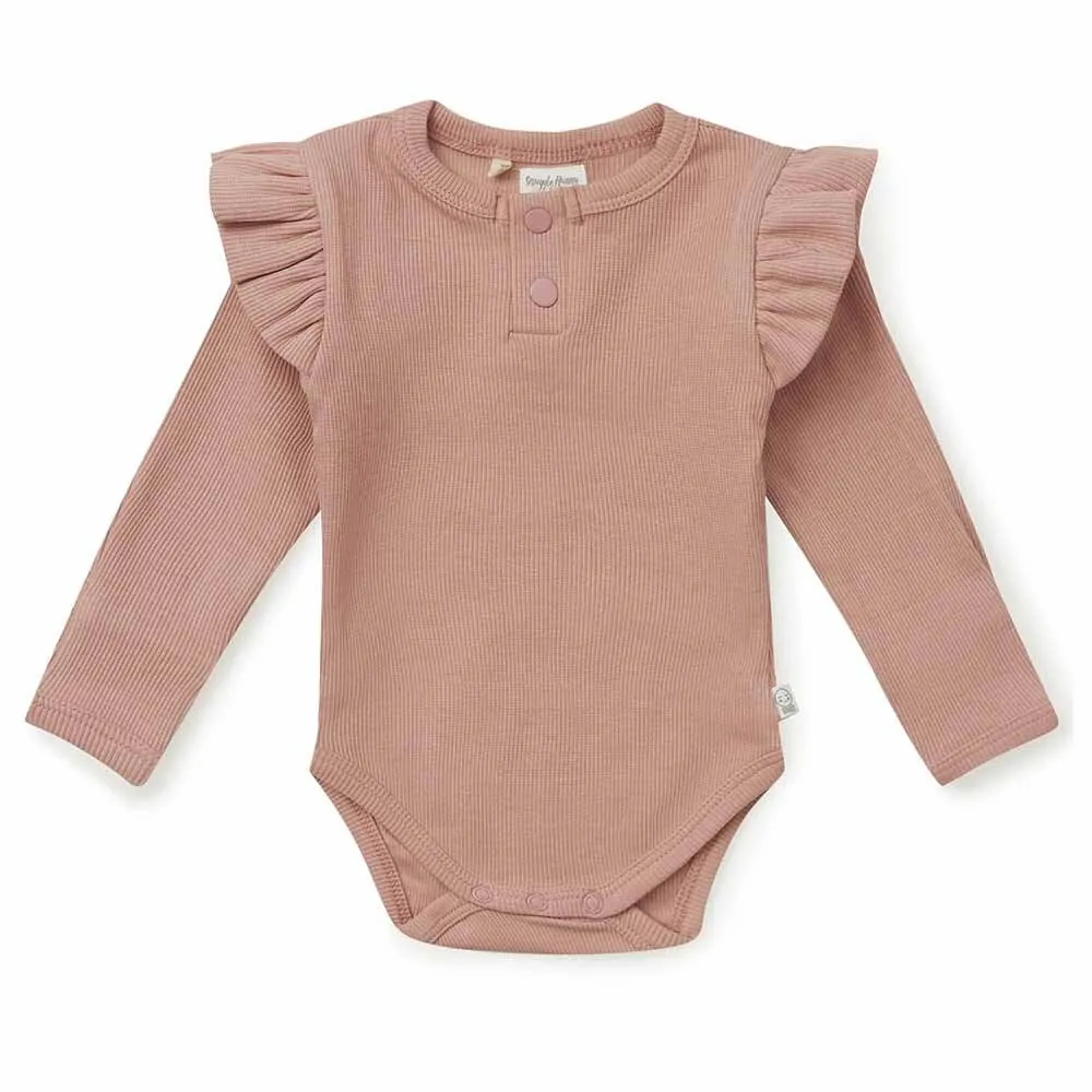 Snuggle Hunny Kids - Rose Long Sleeve Organic Bodysuit