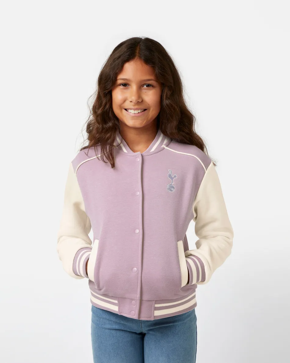 Spurs Kids Purple Baseball Jacket