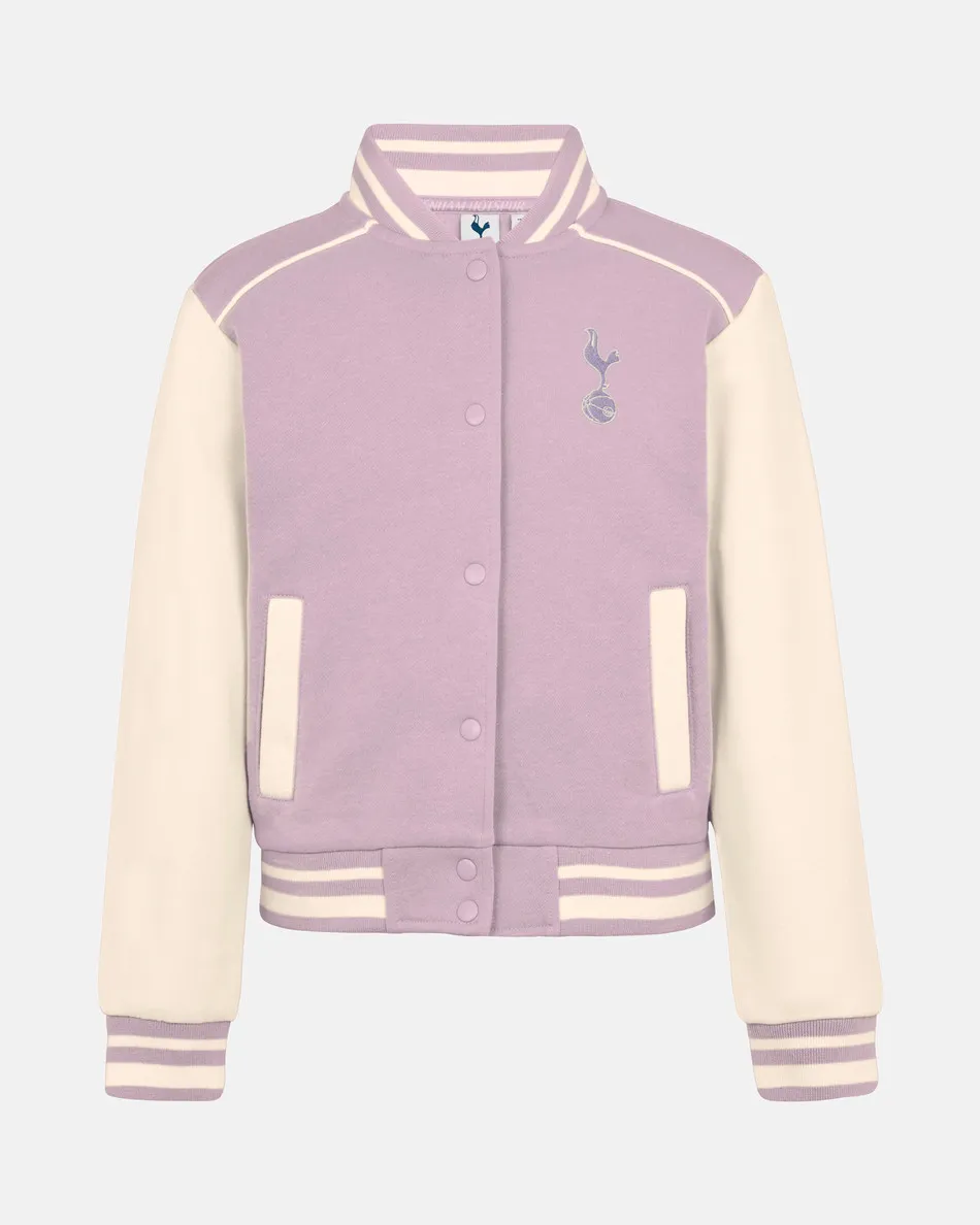 Spurs Kids Purple Baseball Jacket