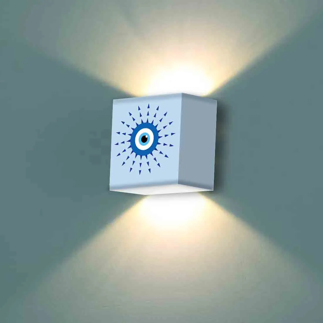 Square Shape Night Wall Lamp for Living Room Kids Bedroom - Evil Eye Protector