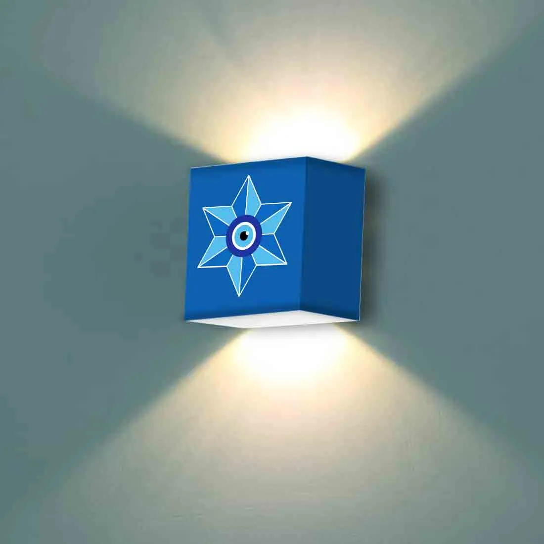 Square Shape Night Wall Lamp for Living Room Kids Bedroom - Evil Eye Protector