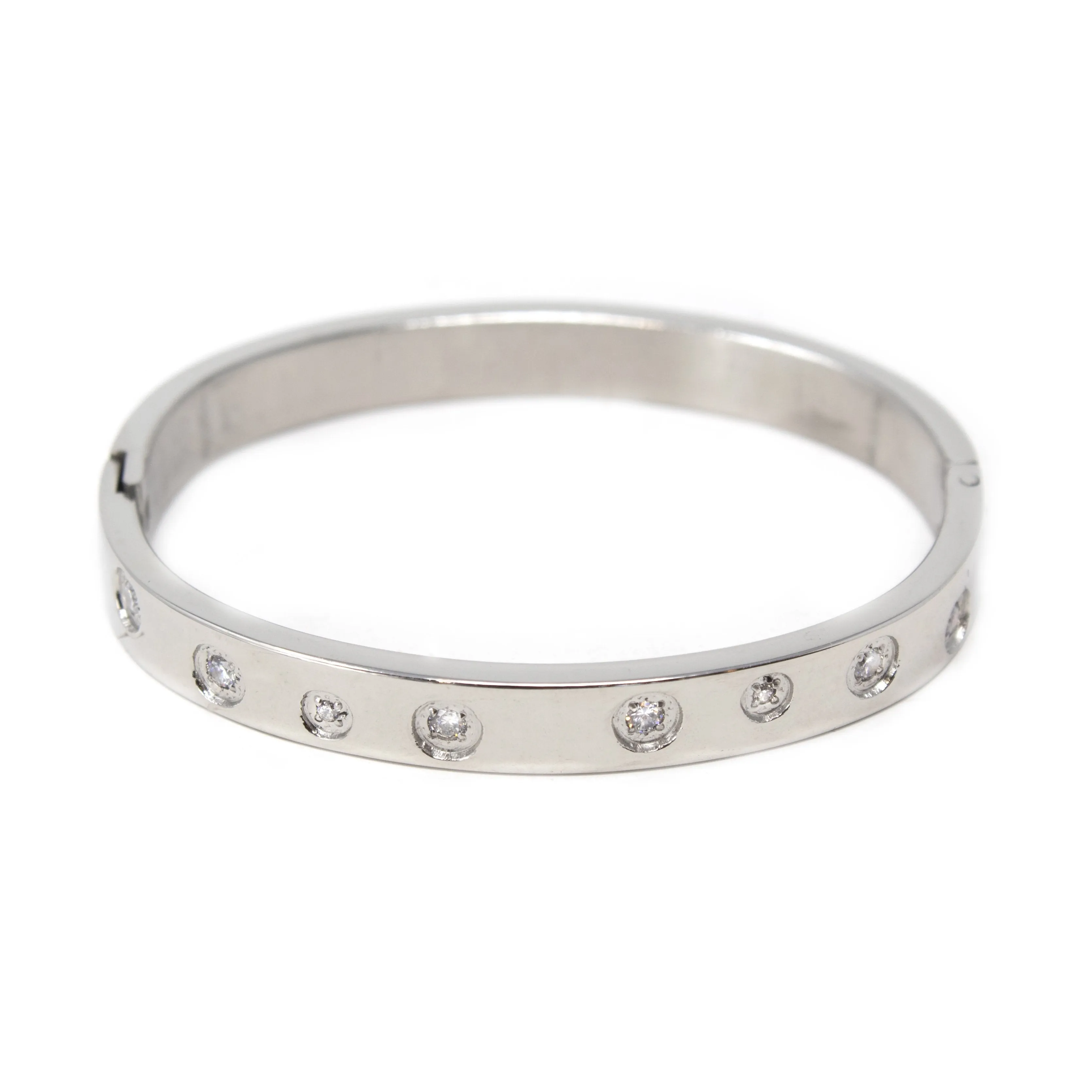 Stainless Steel Kids Bangle with CZ