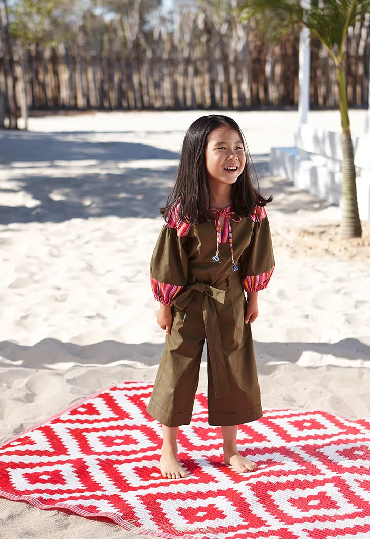 Jumpsuit with Belt in Khaki