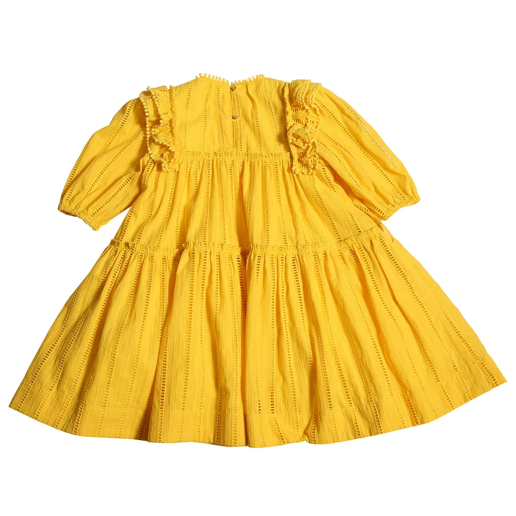 Yellow Tiered Dress for Kids