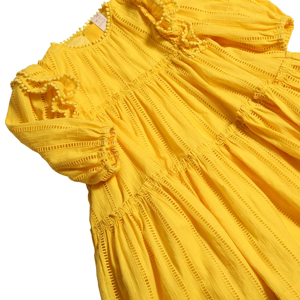 Yellow Tiered Dress for Kids