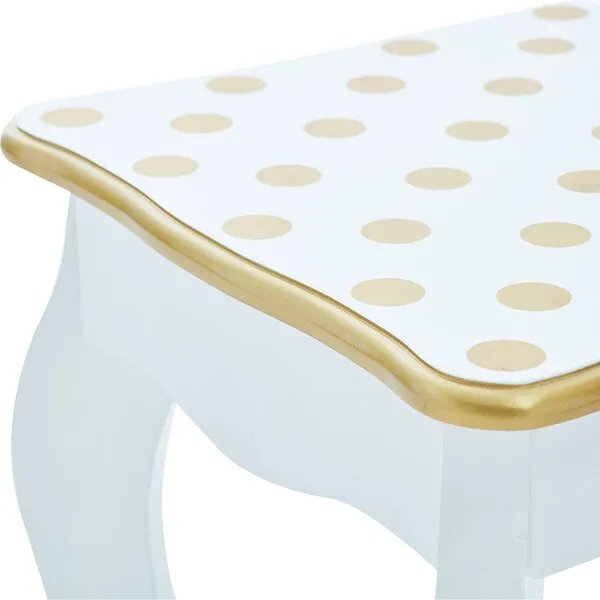 Teamson Kids Teamson Kids Wooden Polka Dot 2-pc. Play Vanity, White/Gold