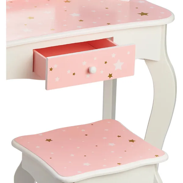 Teamson Kids Teamson Kids Wooden Twinkle Star 2-pc. Vanity, Pink/Gold/White