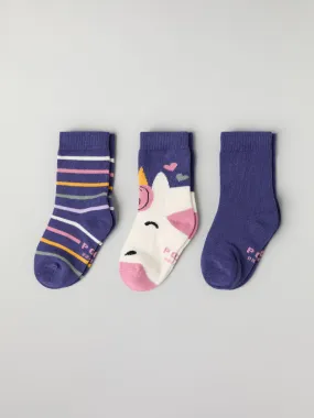 Three Pack Kids Socks