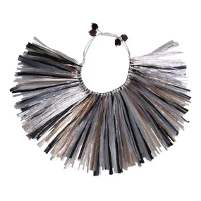 Chic Tia Cibani Kids Safari Grey Raffia Collar