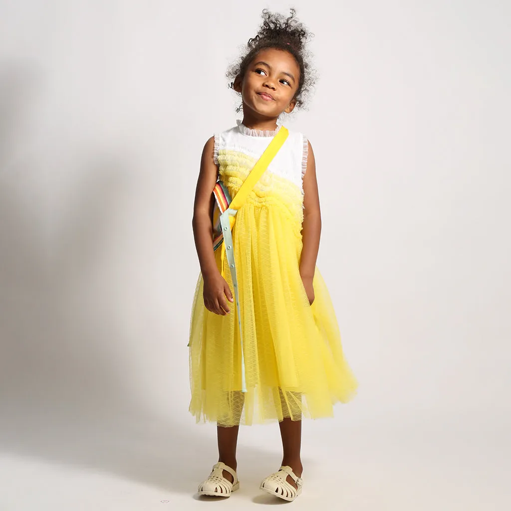 Fashionable Submarine Yellow Misty Wave Dress for Kids