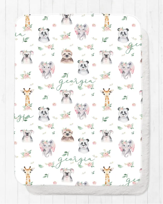 Timber Tinkers - Kids Blanket | Floral Animal