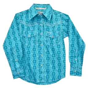 Kid's Turquoise Aztec Shirt by Cowboy Hardware