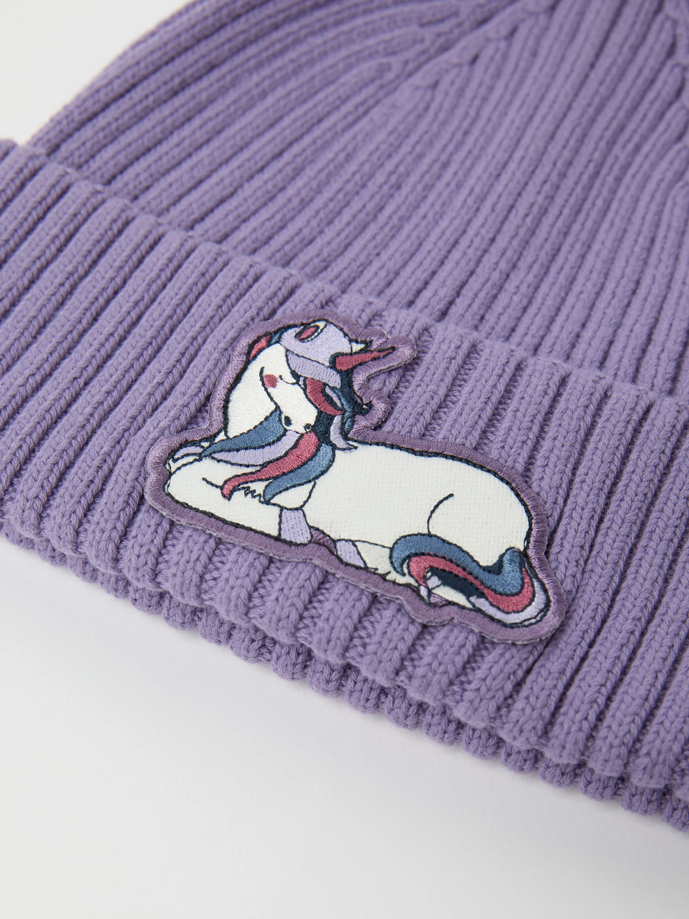 Unicorn Applique Rib Knit Kids Hat