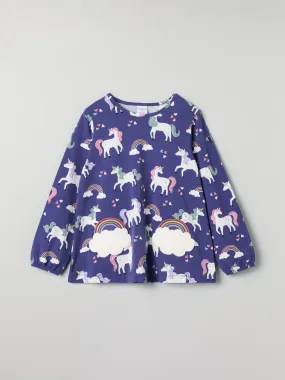 Unicorn Cloud Pocket Kids Top