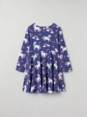 Unicorn Print Kids Dress