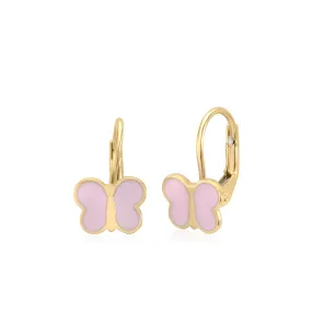 Children's 14K Gold Butterfly Earrings