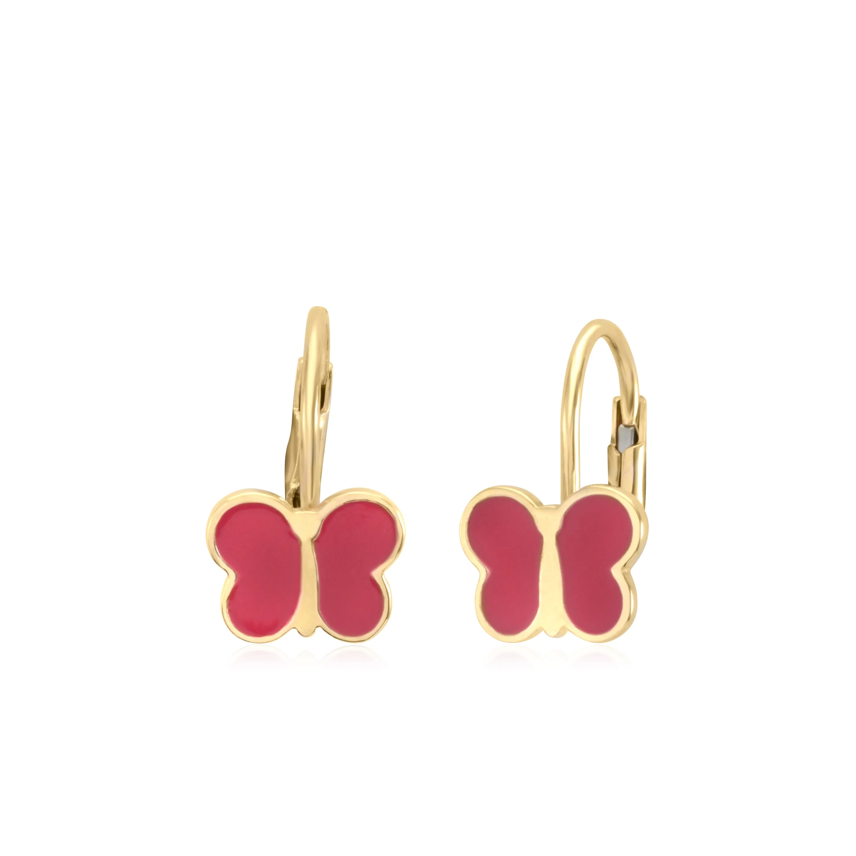 Children's 14K Gold Butterfly Earrings