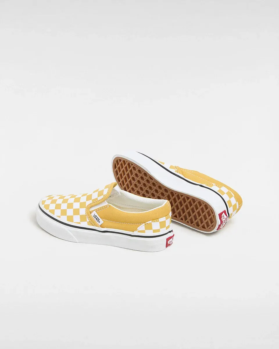 Vans Kids Classic Slip On-Colour Theory Checkerboard Golden Glow