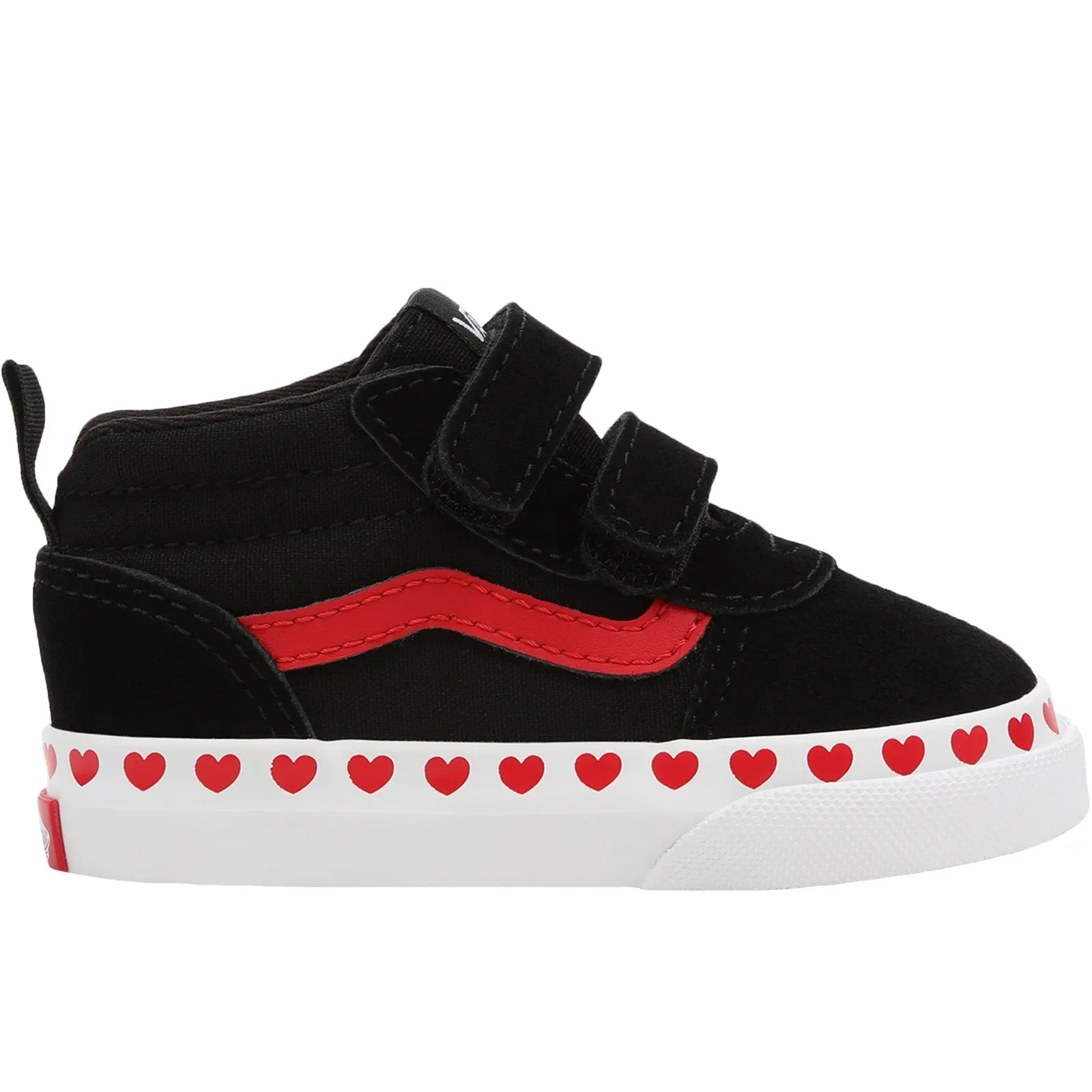 Vans Kids Ward Hook & Loop Trainers - Black/Red