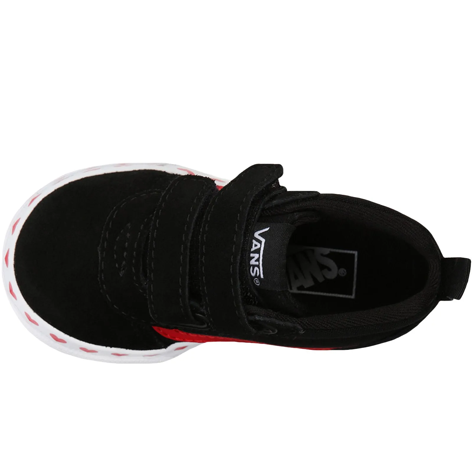 Vans Kids Ward Hook & Loop Trainers - Black/Red