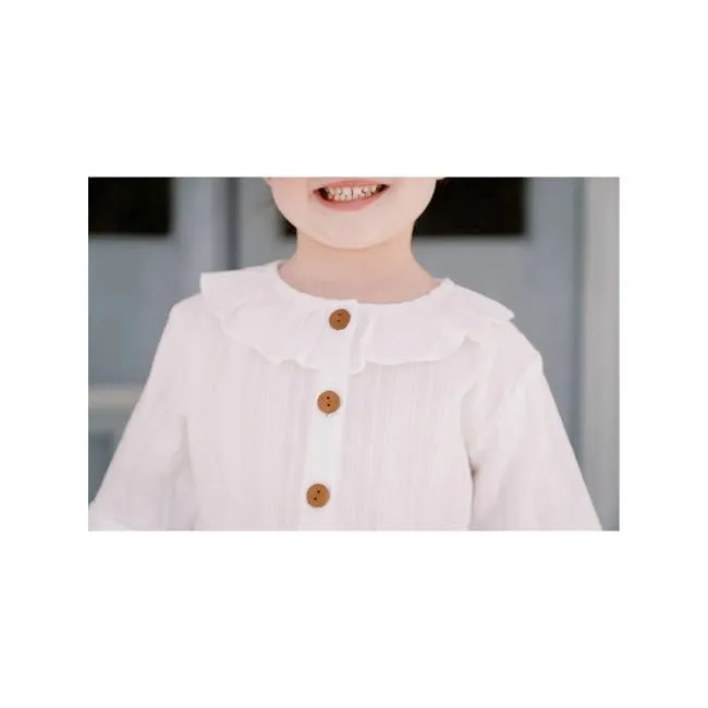 Karibou Kids White Sailboat Ruffle Top