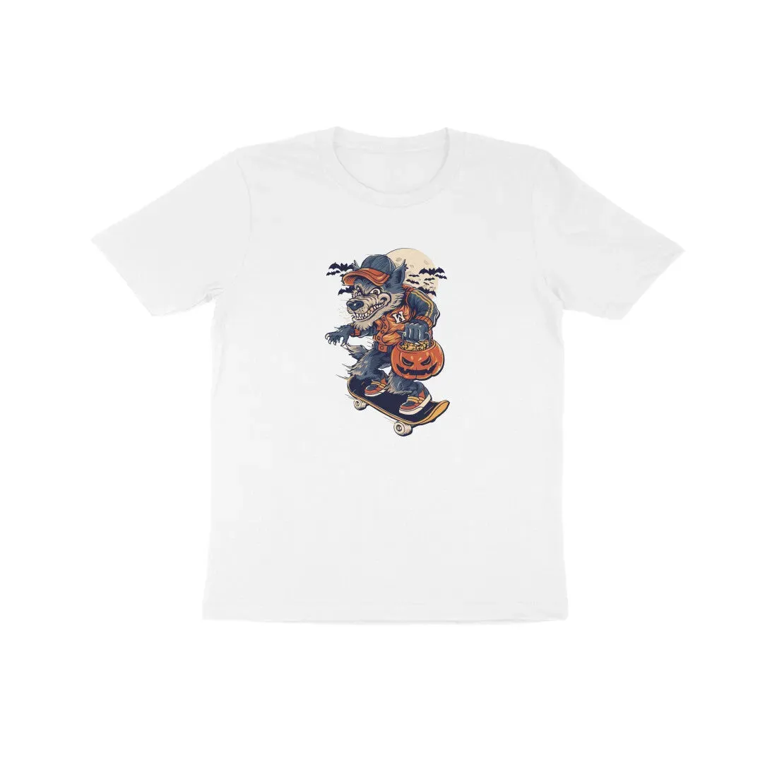 Wolf Graphic Print Cotton Half Sleeves T-shirt for Kids