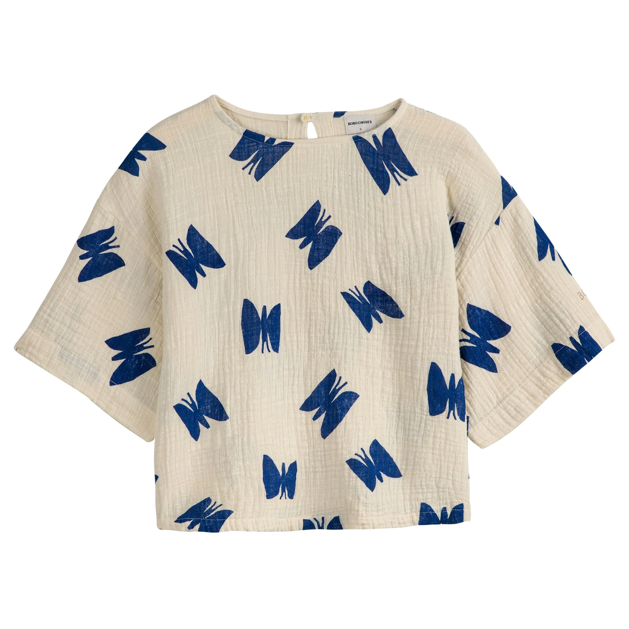 Butterfly All Over Cream Blouse for Women by Bobo Choses