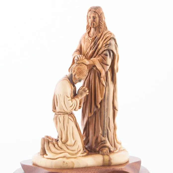 9.4 Wood Carving of Jesus Christ Blessing Disciple