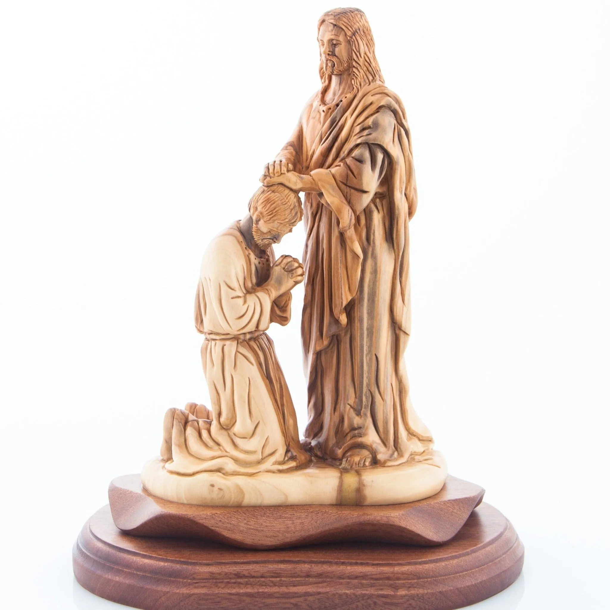 9.4 Wood Carving of Jesus Christ Blessing Disciple