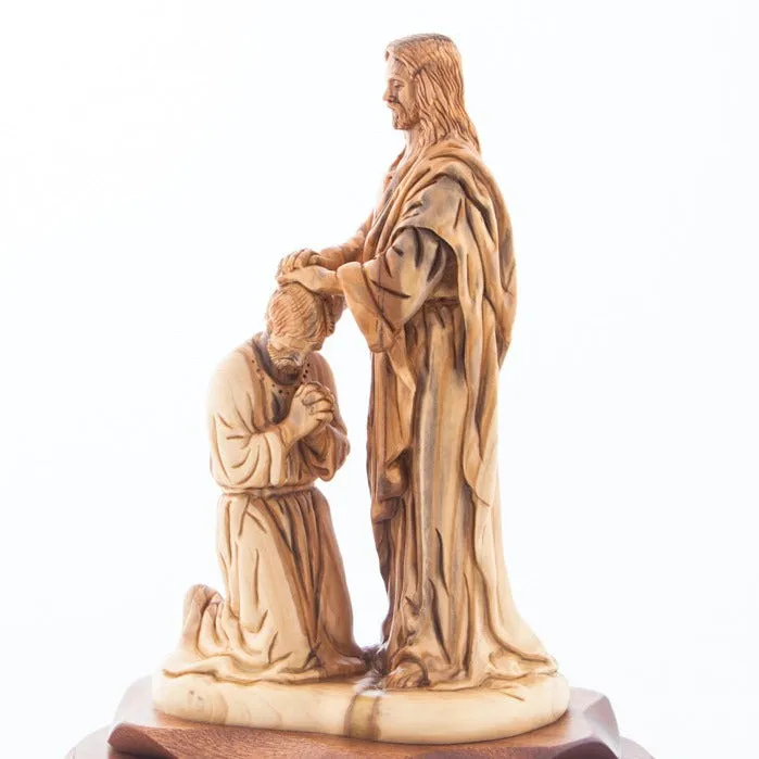 9.4 Wood Carving of Jesus Christ Blessing Disciple