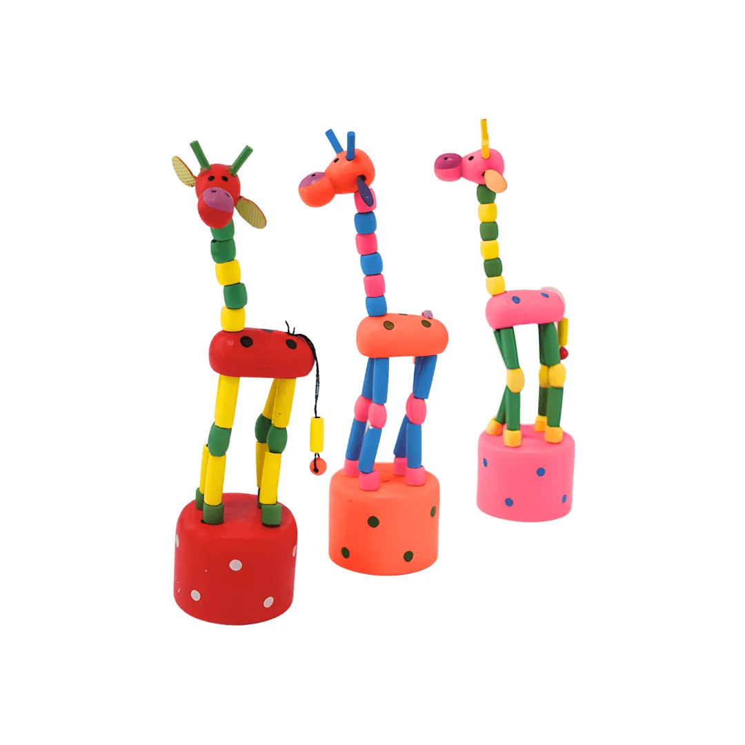 Handmade Wooden Dancing Giraffe Toy for Children