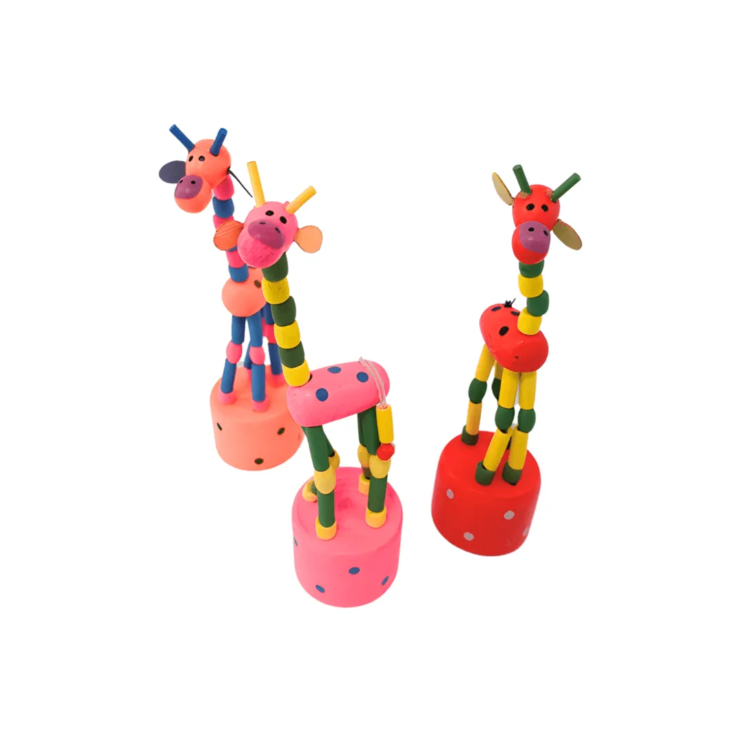 Handmade Wooden Dancing Giraffe Toy for Children