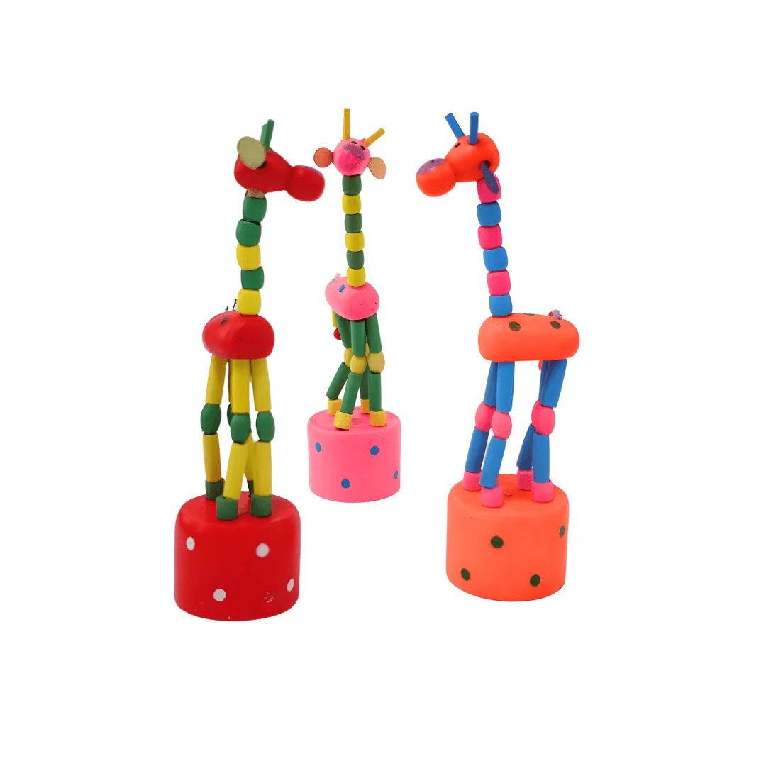 Handmade Wooden Dancing Giraffe Toy for Children