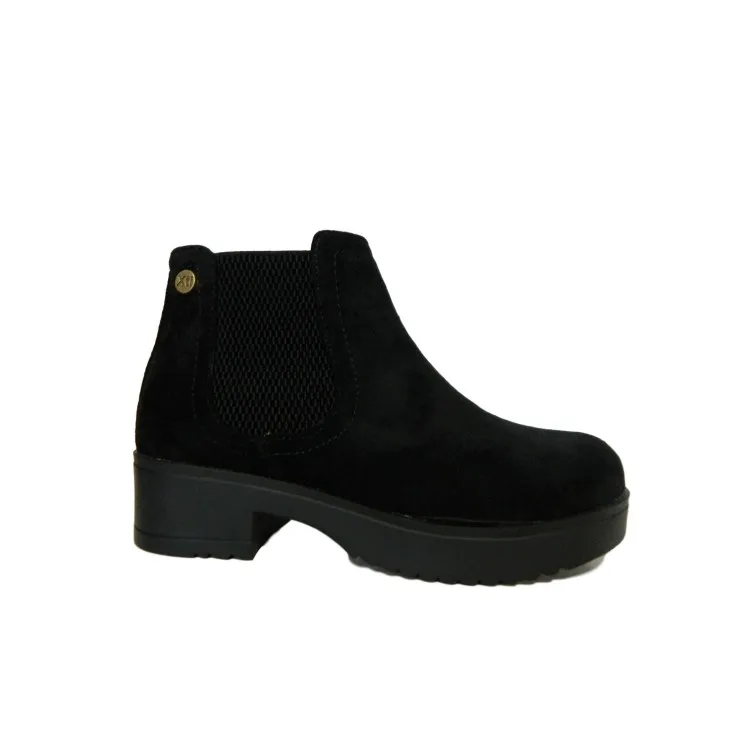 Black Suede XTI Kids 57372 Girls Booties