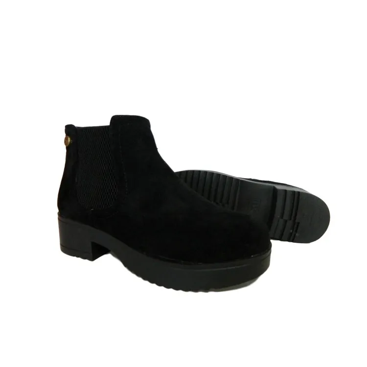 Black Suede XTI Kids 57372 Girls Booties